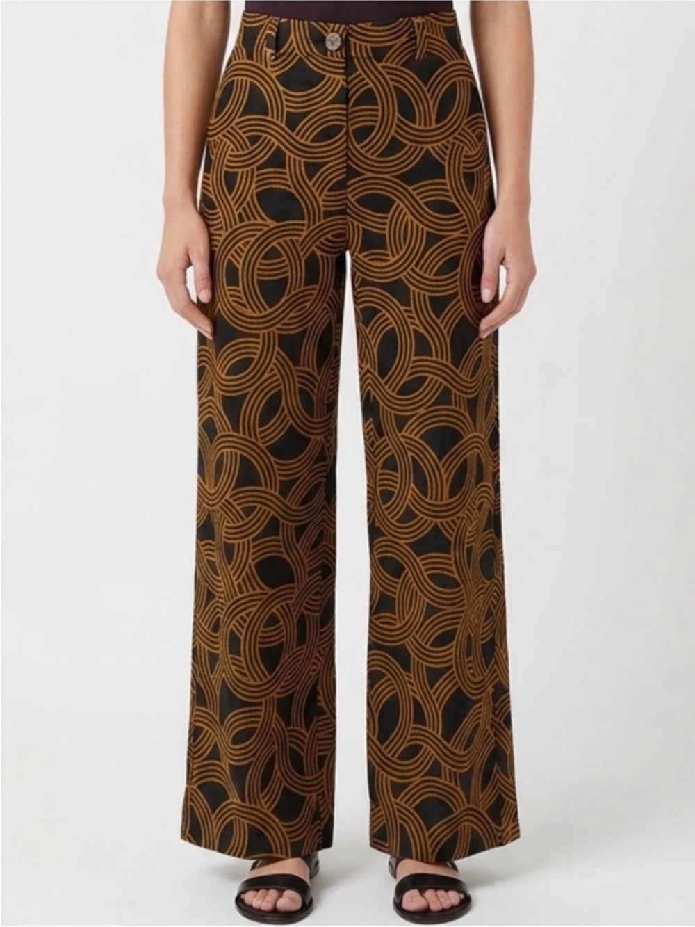Who What Wear Geometric Wide-Leg High Rise Pants 4